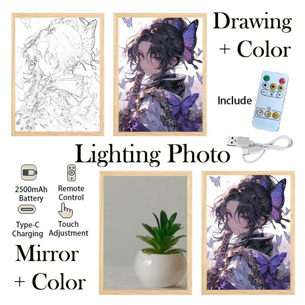 Customized Light Painting | A4 | Mirror Style or Line Art Style | Rechargeable | 3 Light Modes - Image 7