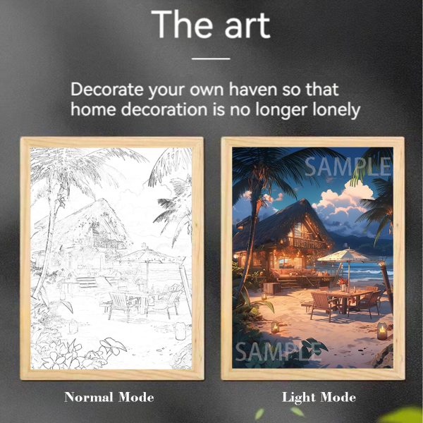 Customized Light Painting | 8-inch / A4 | Mirror Style or Line Art Style | USB Cable | 3 Light Modes - Image 7